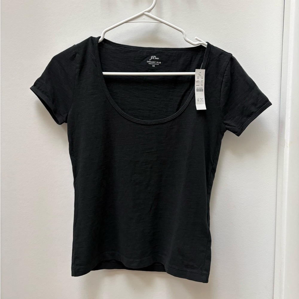 NWT J. Crew Black Scoop Tee